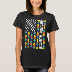 Camiseta La bandera norteamericana vintage del autismo y el