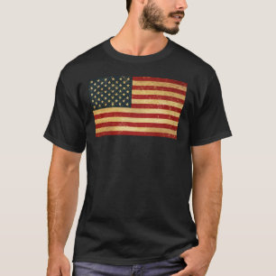 Camiseta La bandera ondulada de los Estados Unidos es negra