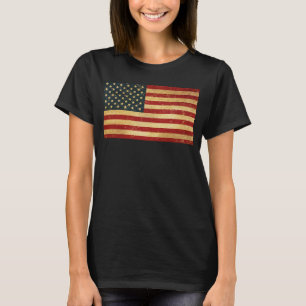 Camiseta La bandera ondulada de los Estados Unidos es negra