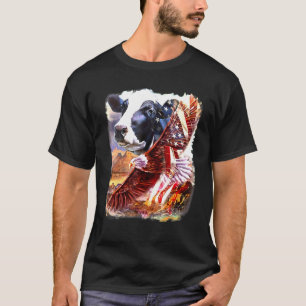 Camiseta La bandera patriota estadounidense de vaca ama a m