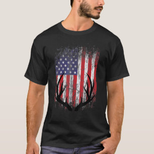 Camiseta La Bandera Patriótica Estadounidense Deer Hunter P