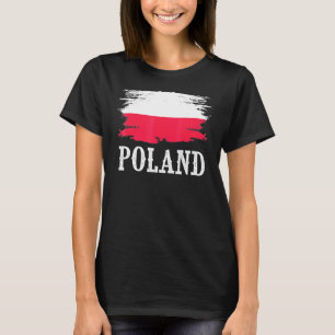 Camiseta La bandera polaca vintage que amo a Polonia