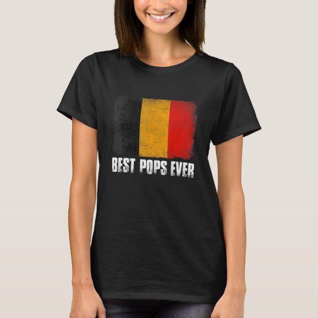 Camiseta La bandera retro belga mejor popa el día del padre (Anverso)