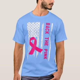 Camiseta La Bandera Rosa Estadounidense Cinta Del Cáncer De