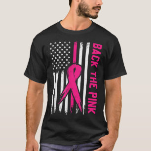 Camiseta La Bandera Rosa Estadounidense Cinta Del Cáncer De