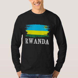 Camiseta La bandera ruandesa vintage que amo a Ruanda