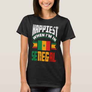 Camiseta La Bandera Senegalesa De Senegal Es Más Feliz Cuan