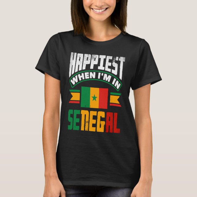 Camiseta La Bandera Senegalesa De Senegal Es Más Feliz Cuan (Anverso)