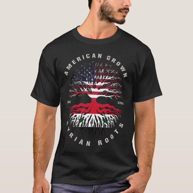 Camiseta La bandera siria de los Estados Unidos crece en Si (Anverso)