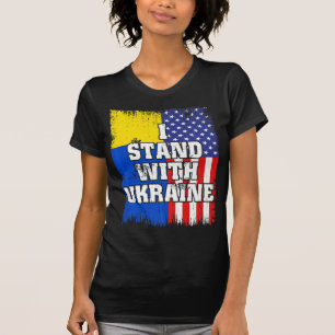 Camiseta La bandera ucraniana norteamericana vintage patrio