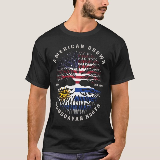 Camiseta La bandera uruguaya de la flor norteamericana crec (Anverso)