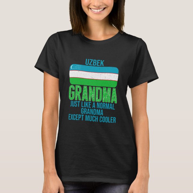 Camiseta La bandera uzbeka de la abuela uzbeka vieja (Anverso)
