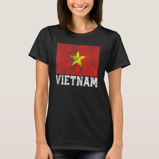 Camiseta La bandera vietnamita de Vietnam Orgullo Rota a la (Anverso)