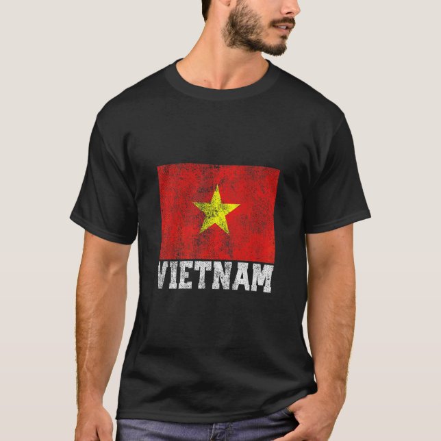 Camiseta La bandera vietnamita de Vietnam Orgullo Rota a la (Anverso)