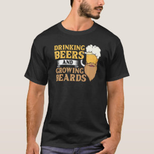 Camiseta La Barba De Los Hombres Y La Bebida De Cerveza El 