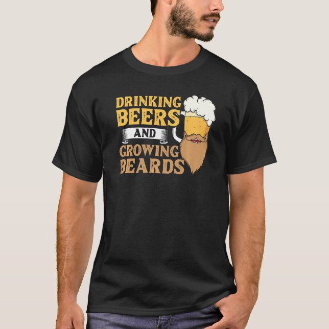 Camiseta La Barba De Los Hombres Y La Bebida De Cerveza El  (Anverso)