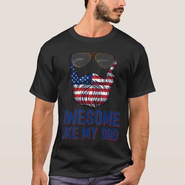 Camiseta La Barba De Papá Es Increíble Como Mi Padre Patrio (Anverso)