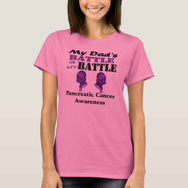 Camiseta La batalla de mi papá es mi batalla, cáncer (Anverso)