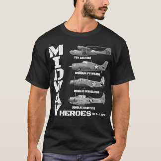 Camiseta La batalla del avión de Midway con el descubrimien
