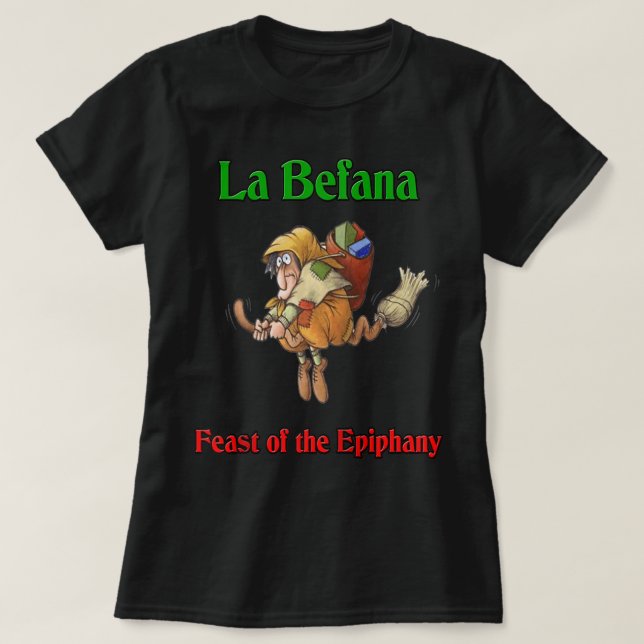 Camiseta La Befana Festín del béisbol Epiphany Raglan Te (Diseño del anverso)