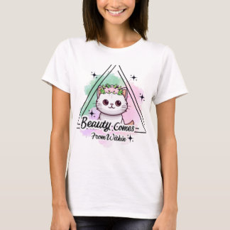 Camiseta La belleza de la gráfica del gato