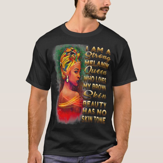 Camiseta La belleza no tiene tono de piel melanina afroamer (Anverso)