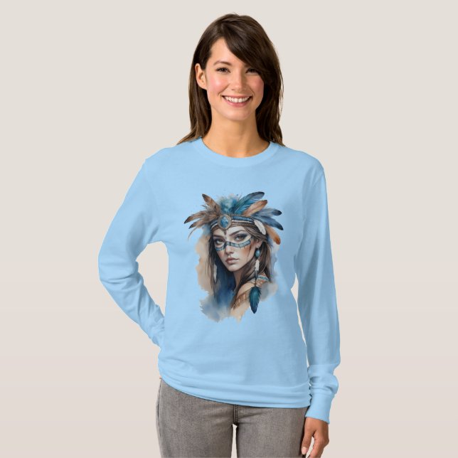 Camiseta La belleza tribal de las acuarelas: el espíritu de (Anverso completo)