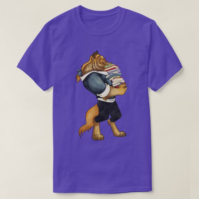 Camiseta La Belleza Y La Beast Book Worm Beast (Diseño del anverso)