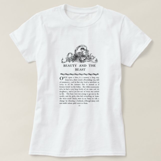 Camiseta La belleza y la bestia (Diseño del anverso)