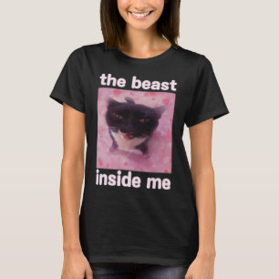 Camiseta La Bestia Dentro De Mí Divertido Meme De Gato Para