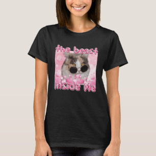 Camiseta La bestia dentro de mí gracioso gato meme sarcásti