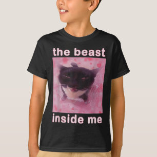 Camiseta La bestia dentro de mí gracioso gato meme sarcásti