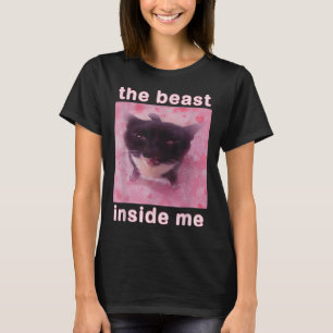 Camiseta La bestia dentro de mí gracioso gato meme sarcásti
