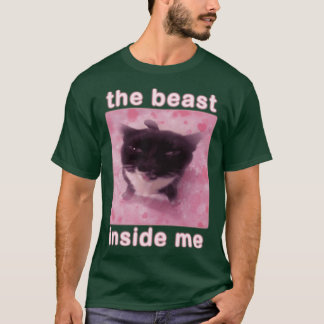 Camiseta La bestia dentro de mí Meme de gato divertido fami