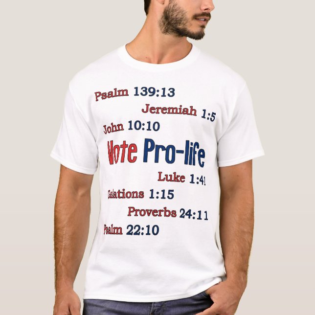 Camiseta La biblia antiabortista del voto versifica la (Anverso)