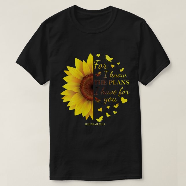 Camiseta La Biblia Cristiana del Sunflower Verses Saying Je (Diseño del anverso)