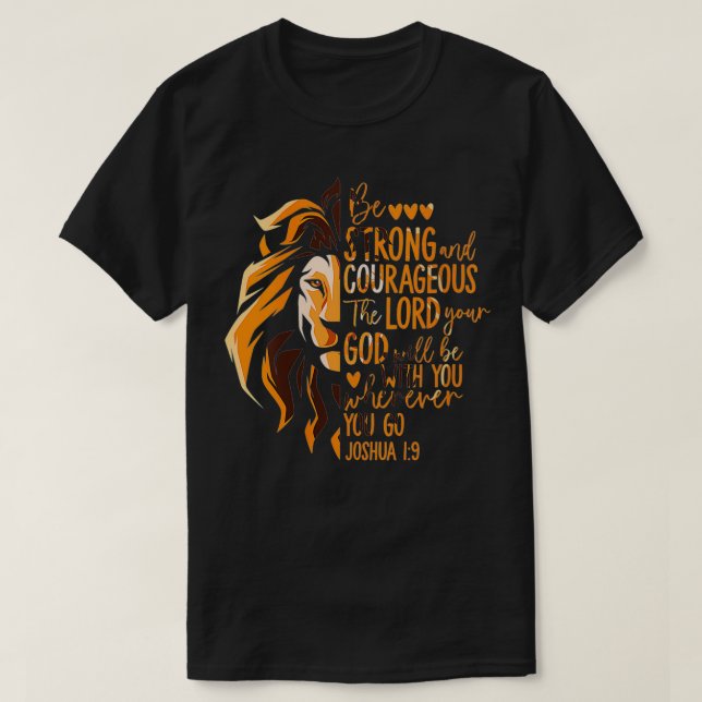 Camiseta La Biblia Cristiana Femenina Verse Joshua 19 León  (Diseño del anverso)