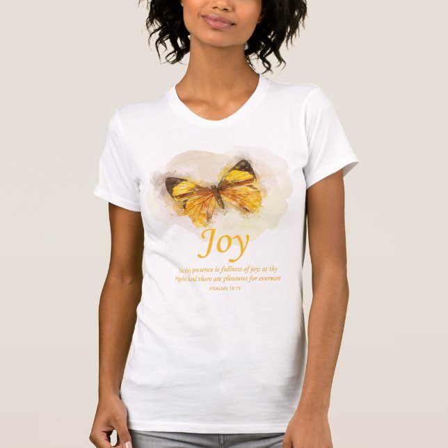 Camiseta La Biblia Cristiana Mariposa de Mujeres Verse:Aleg (Anverso)