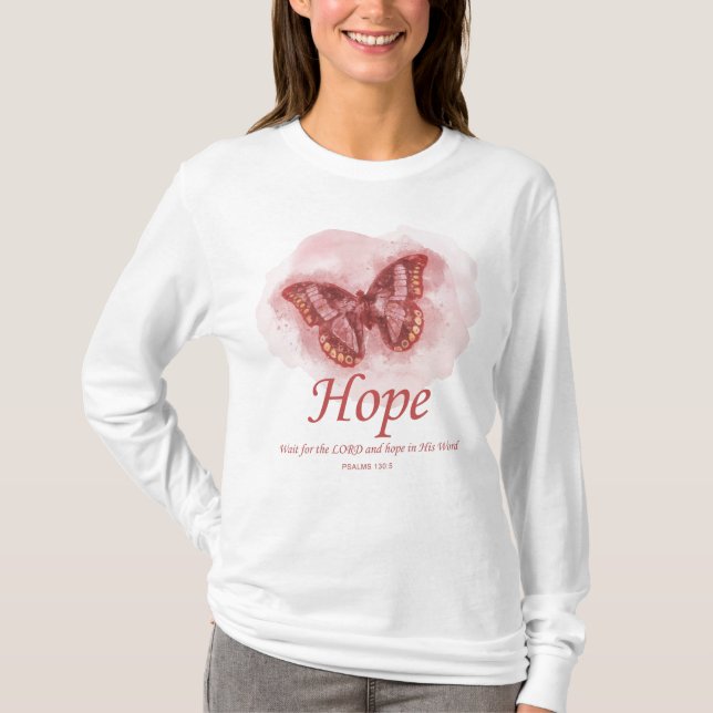 Camiseta La Biblia Cristiana Mariposa de Mujeres Verse:Espe (Anverso)