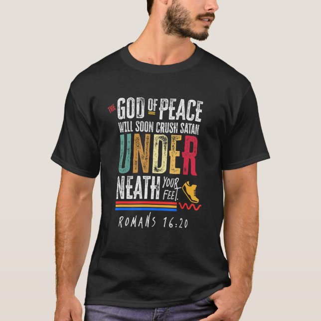 Camiseta La Biblia Cristiana Verse El Dios De La Paz Pronto (Anverso)