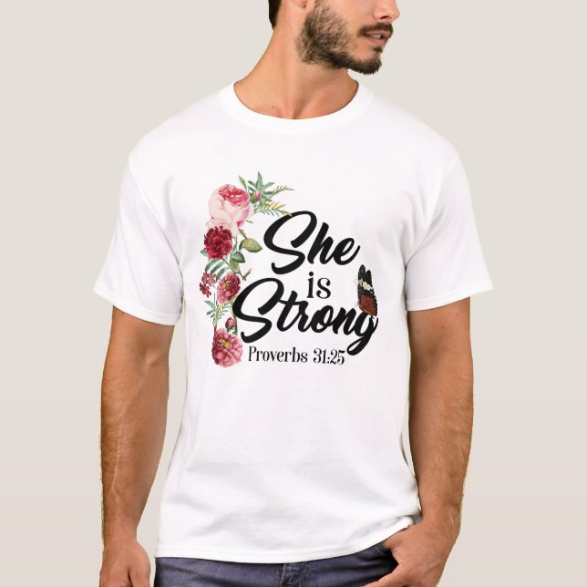 Camiseta La Biblia Cristiana Verse Es Proverbios Fuertes 31 (Anverso)