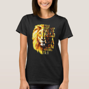 Camiseta La Biblia Cristiana Verse Proverbios 28 Leones Grá