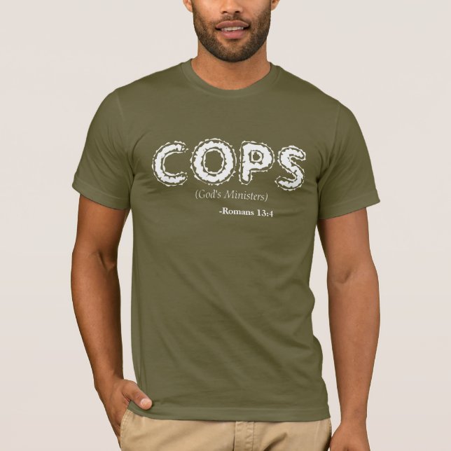 Camiseta La Biblia de los ministros de Dios de la policía c (Anverso)