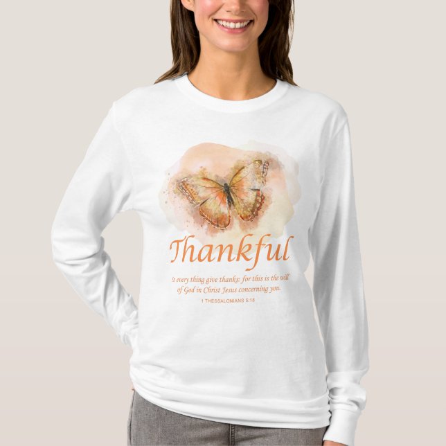 Camiseta La Biblia de Mariposa Cristiana de Mujeres Verse:  (Anverso)