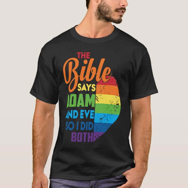Camiseta La Biblia dice Adán y Eva, así que hice ambos (Anverso)