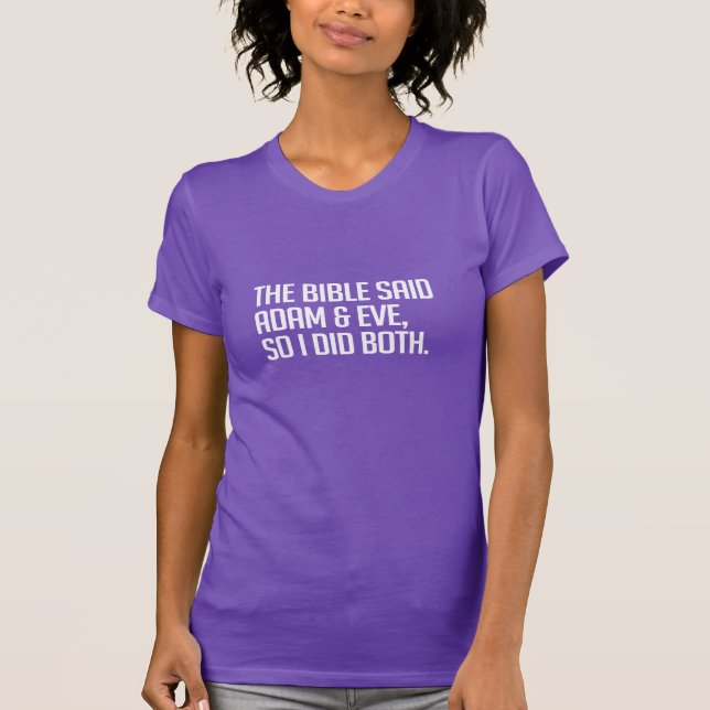 Camiseta La biblia dijo Adán y Eva (Anverso)