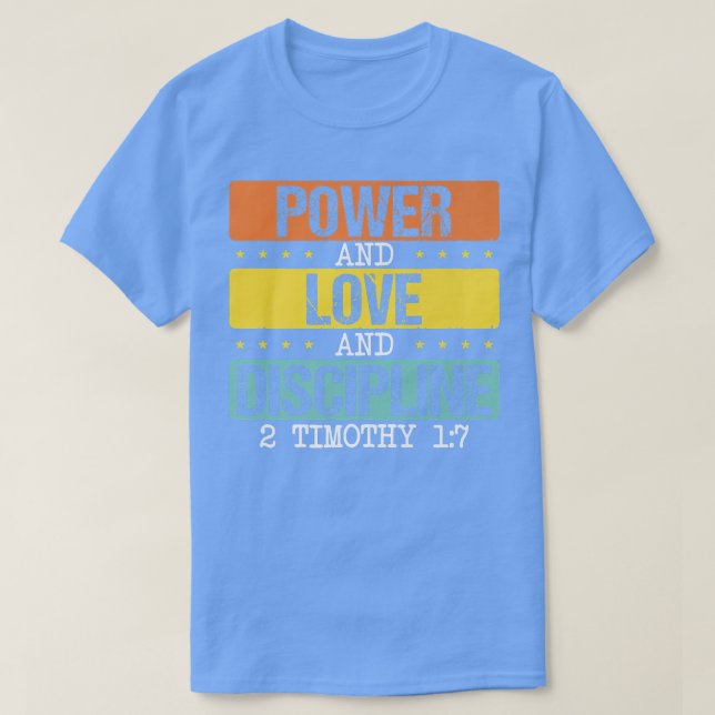 Camiseta La Biblia Verse Poder y Amor Disciplina Dios Prem (Diseño del anverso)