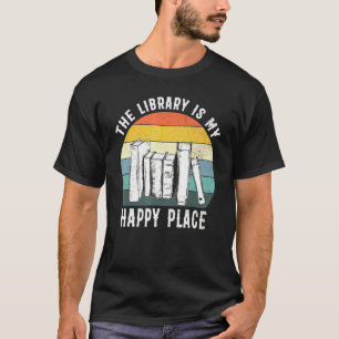 Camiseta La biblioteca es mi lugar feliz leyendo el libro