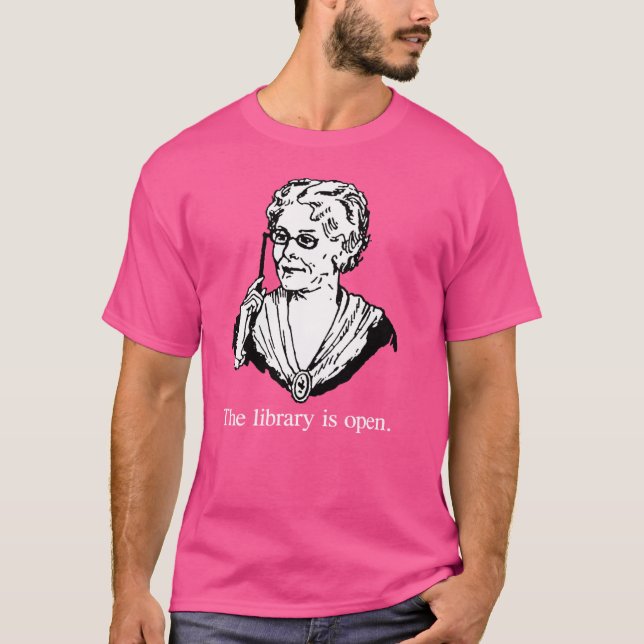 Camiseta La biblioteca está abierta (Anverso)
