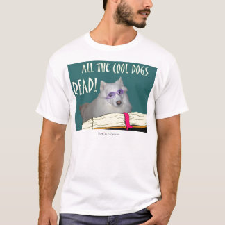 Camiseta La biblioteca - samoyedo - los perros frescos leyó